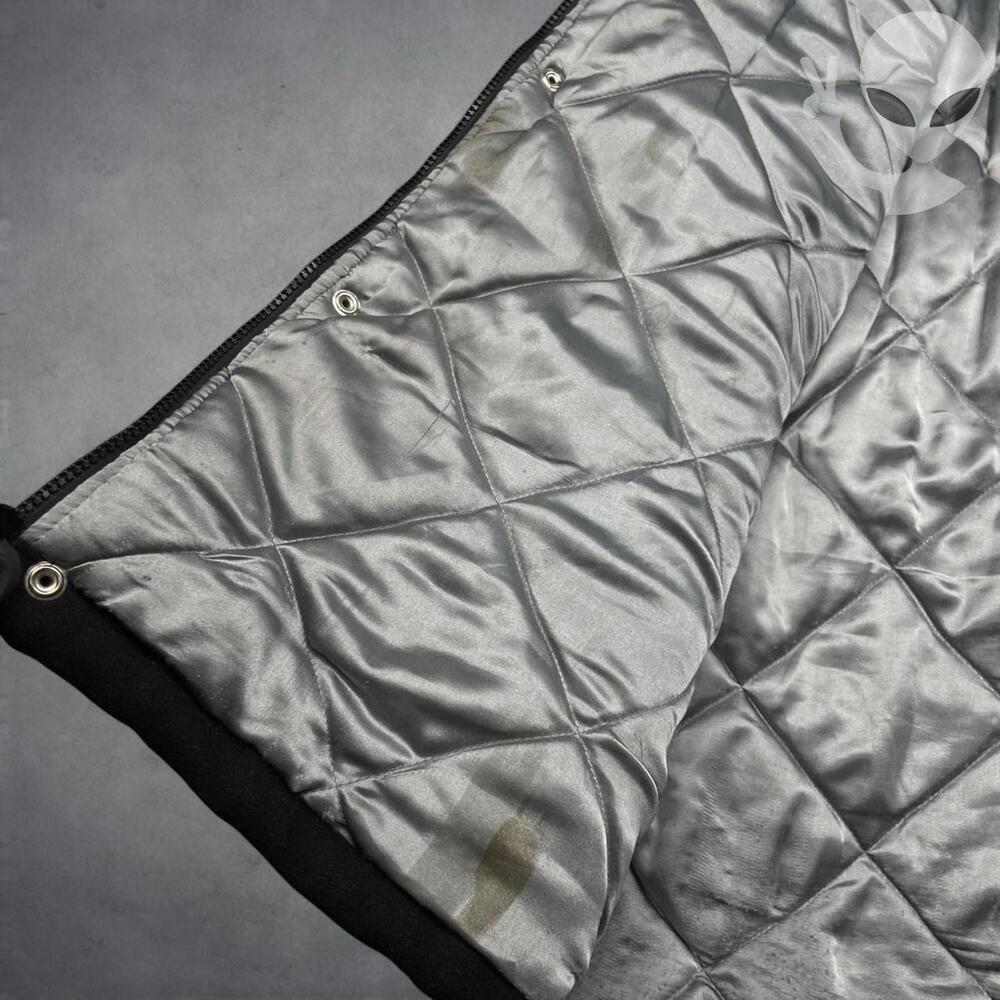 Vtg Walter Davoucci NYC Wool Quilted Coat XL Black 90s Hip Hop Silver Lining - Picture 6 of 8